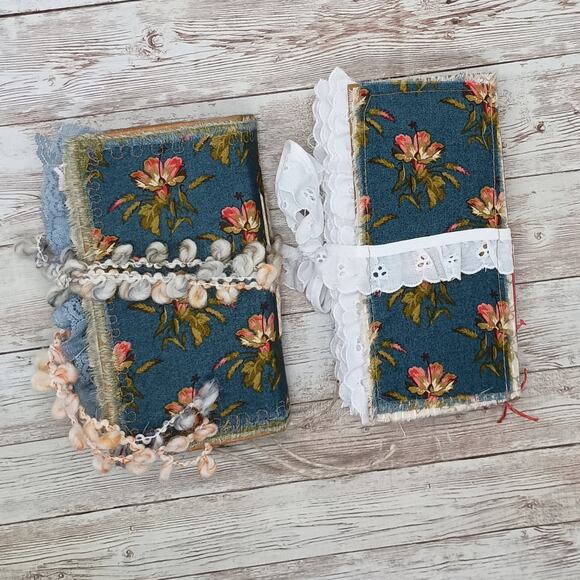 Small Red Floral Junk Journal, Handmade Recycled Journal, Chunky Junk Journal - Picture 4 of 16